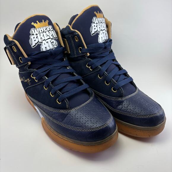EWING ATHLETICS “Where Brklyn At?“ 33 HI Navy /Gold Athletic Shoes Mens Size 10 - Picture 8 of 12